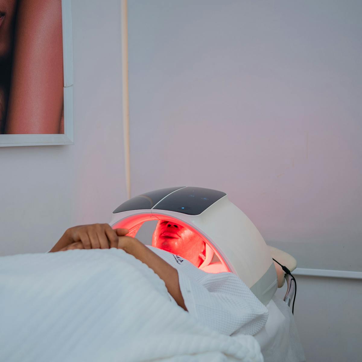 Red light therapy treatment session